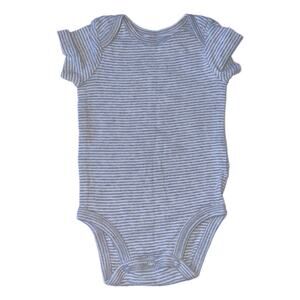 Just One You by Carter’s Striped Short Sleeve Bodysuit Baby Size 3M Grey
